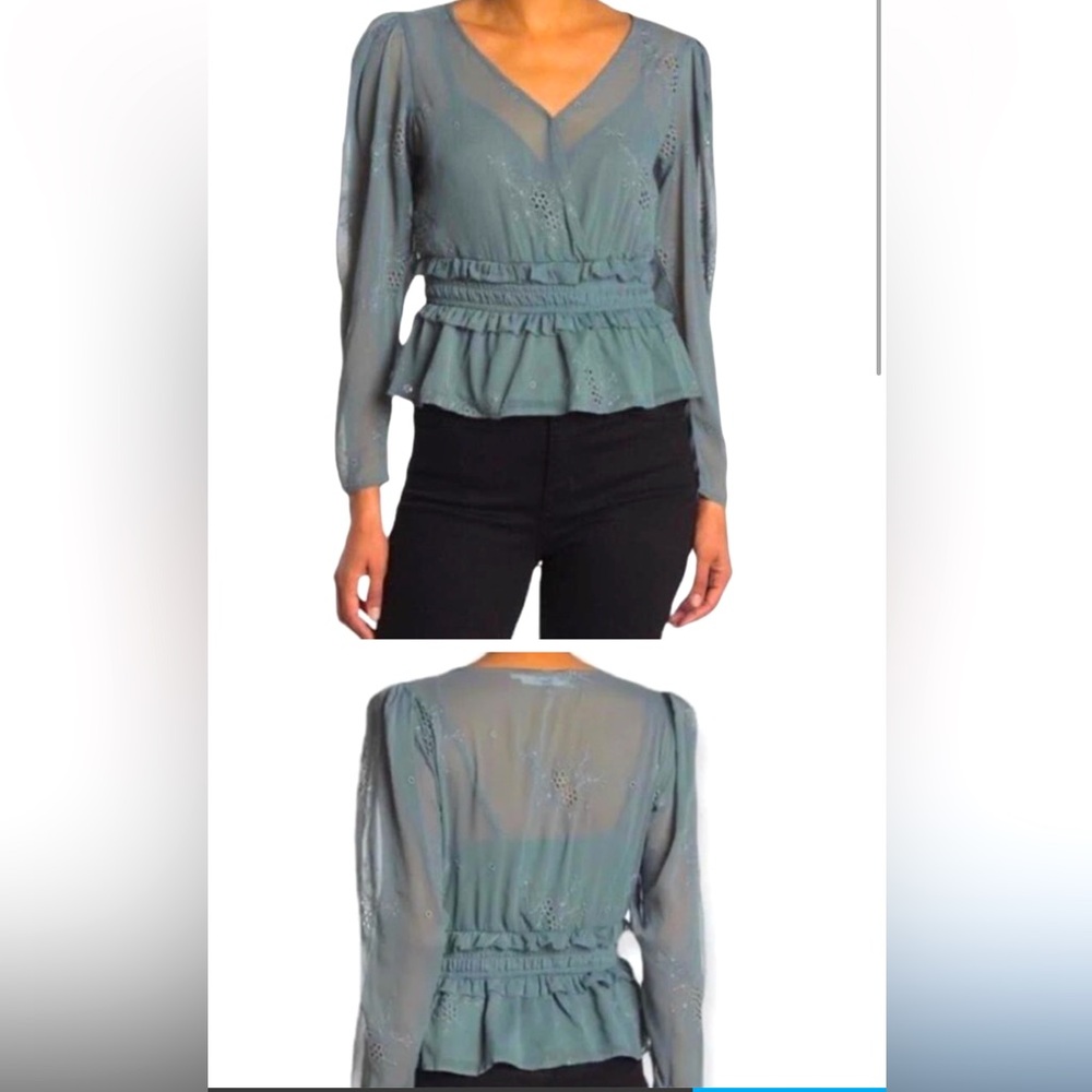 Teal blouse with undershirt
